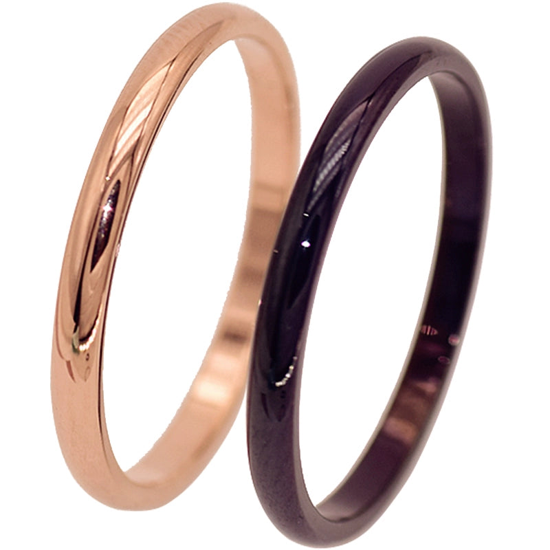 Fashion Rose Gold Titanium Steel Ring Women Colorfast Men's Personality Single 18K Plain Ring Couples Internet Popular Index finger Pinky Finger Ring