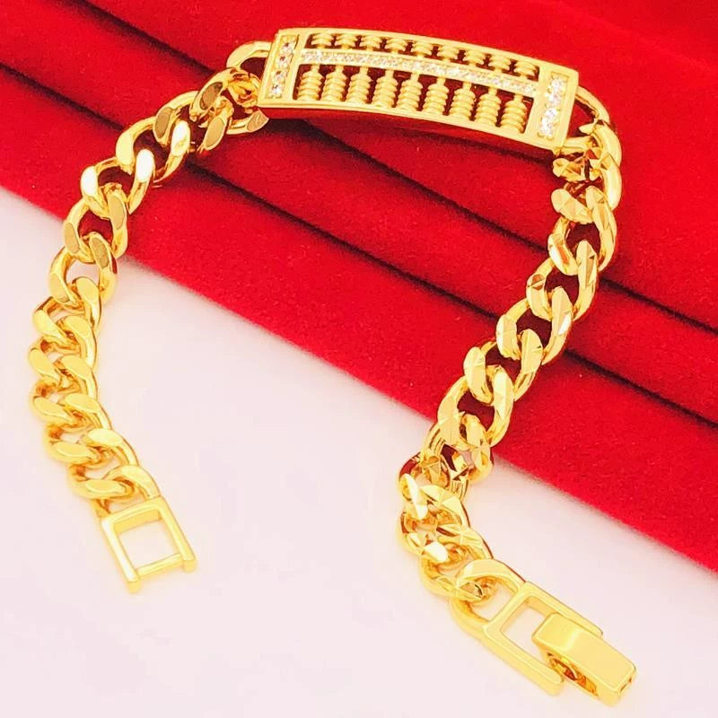 Vietnam Placer Gold Artificial Abacus No Color Fading Bracelet
