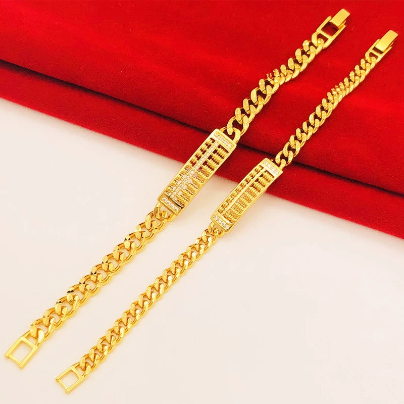 Vietnam Placer Gold Artificial Abacus No Color Fading Bracelet