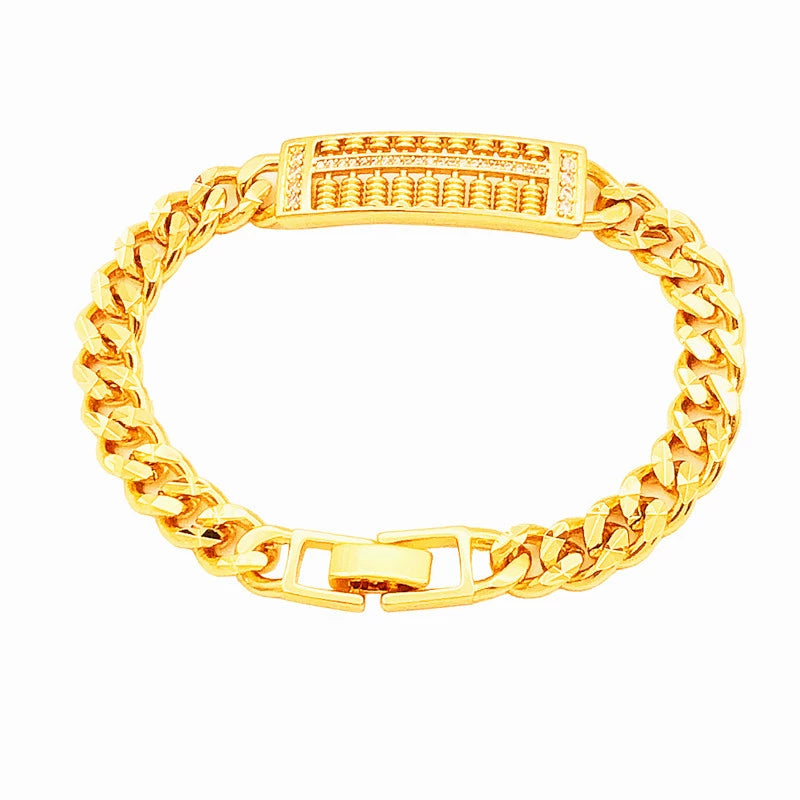 Vietnam Placer Gold Artificial Abacus No Color Fading Bracelet