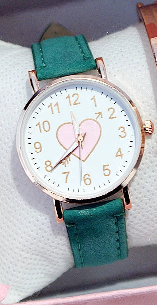 New Cute Heart-shaped Dial Children's Female Watch Female Student Fashion Watch Simple Girl Girlfriend orologio donna