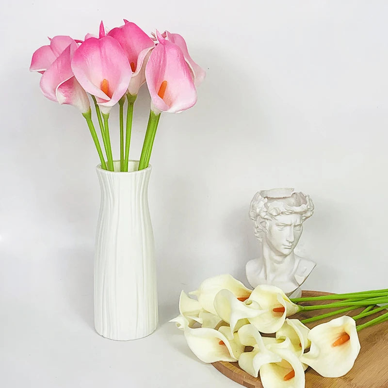 5/10Pcs Real Touch Calla Lily Artificial Flowers White Wedding Bouquet Bridal Shower Party Home Flower Decoration Fake Flower