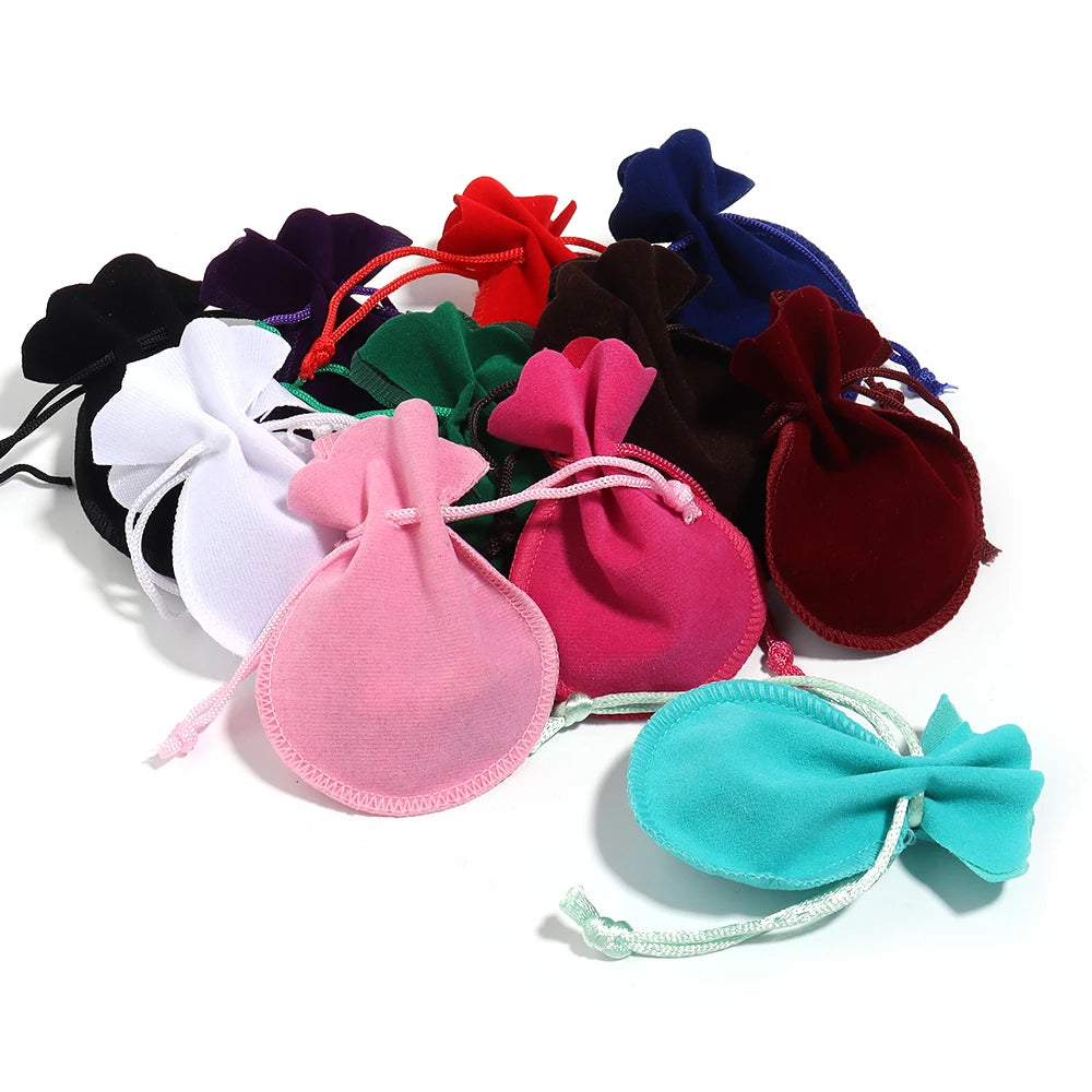 10pcs/lot Velvet Drawstring Gifts Bags Gourd-Shaped Jewelry Storage Pouches Party Portable Present Drawable Packing Bags