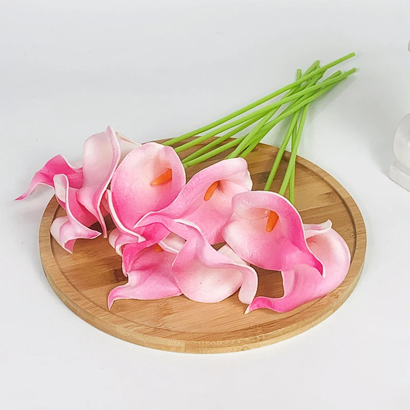 5/10Pcs Real Touch Calla Lily Artificial Flowers White Wedding Bouquet Bridal Shower Party Home Flower Decoration Fake Flower