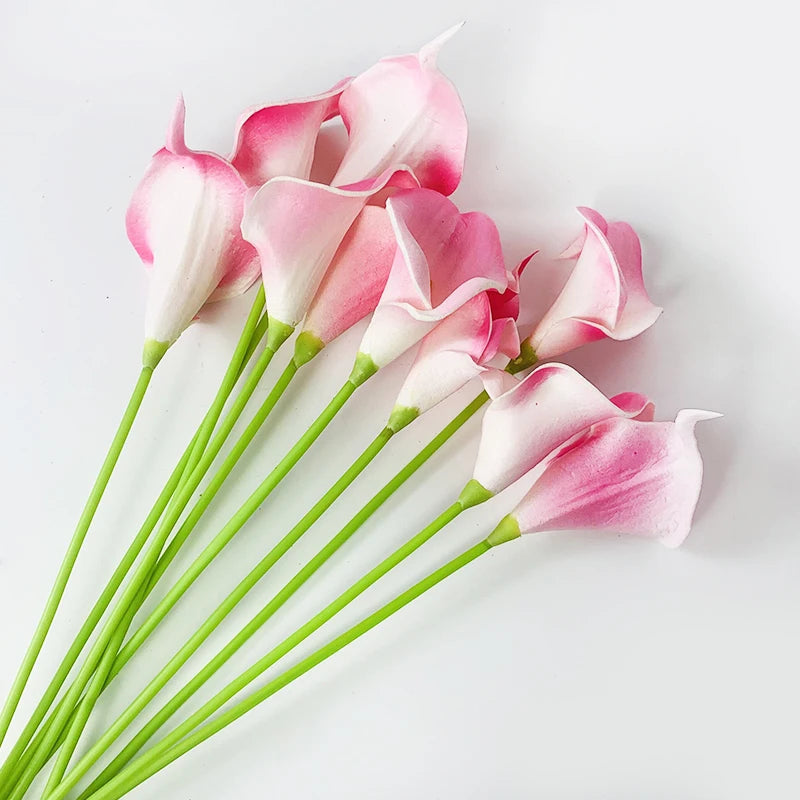 5/10Pcs Real Touch Calla Lily Artificial Flowers White Wedding Bouquet Bridal Shower Party Home Flower Decoration Fake Flower