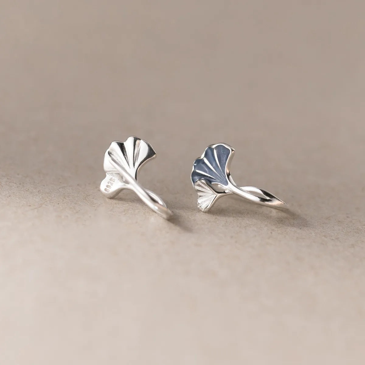 925 Sterling Silver Ginkgo Leaf Stud Earrings For Women Luxury Quality Jewelry Accessories Wholesale 2024 Trend Money 925