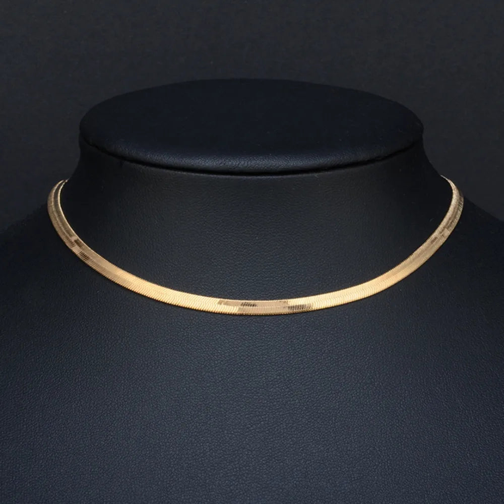 Delicate Double Layer Thin Snake Chain Necklace for Women Sexy Gold Color Cool Clavicle Chain Necklace Aesthetic Y2k Jewelry