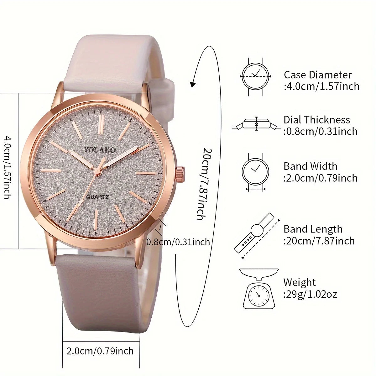 2PCS/Set Shiny Fashion Womens Watch & Bracelet Duo - Stylish Quartz Analog Timepiece with Durable PU Leather