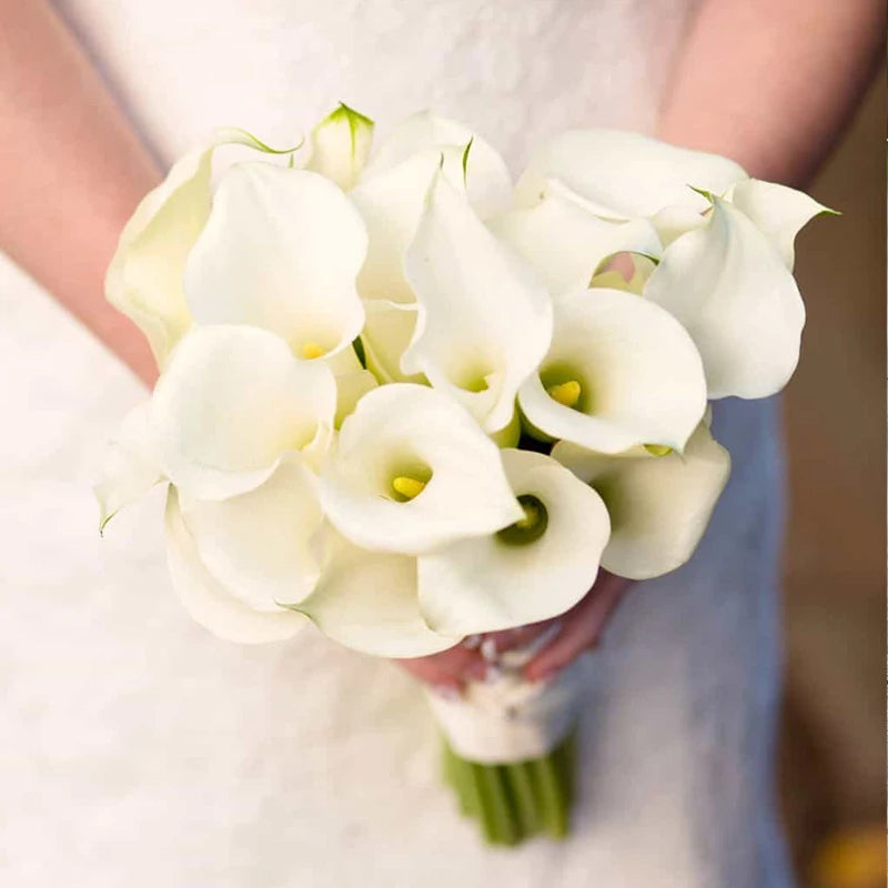 5/10Pcs Real Touch Calla Lily Artificial Flowers White Wedding Bouquet Bridal Shower Party Home Flower Decoration Fake Flower