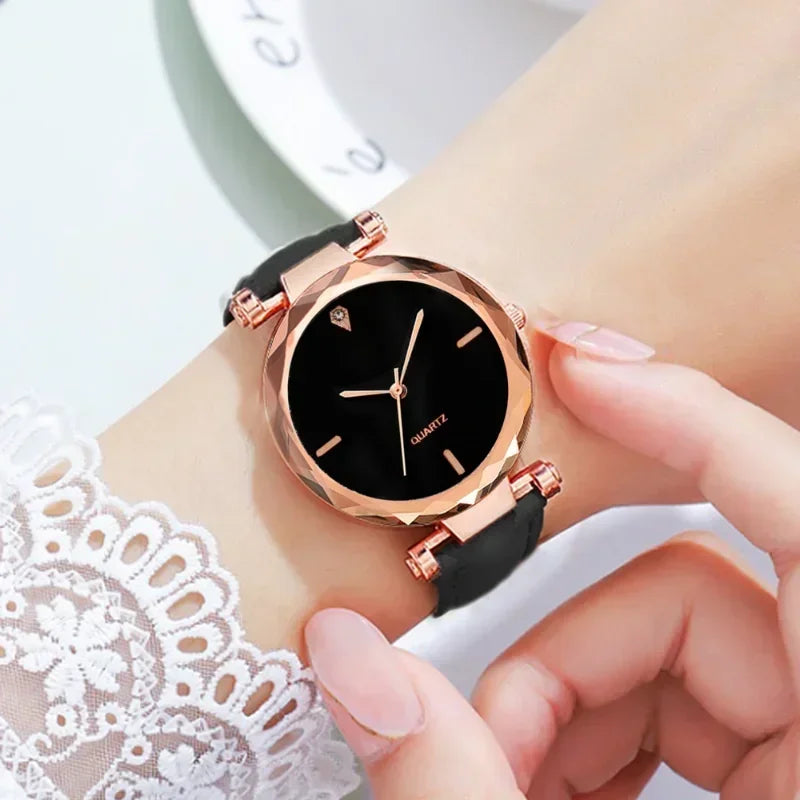 2PCS Set Luxury Watch Women Bracelet Rhinestone Fashion Wristwatch Female Casual Ladies Watches Bracelet Set Clock