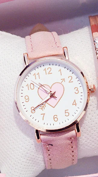 New Cute Heart-shaped Dial Children's Female Watch Female Student Fashion Watch Simple Girl Girlfriend orologio donna